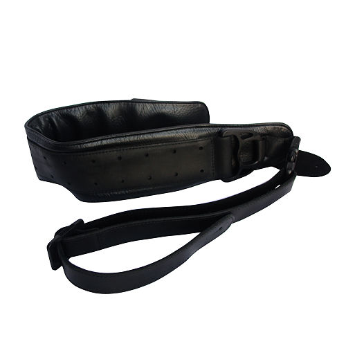 Sangle guitare en cuir avec renfort noir