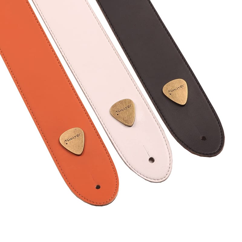 sangle de guitare en cuir véritable large et souple avec kit