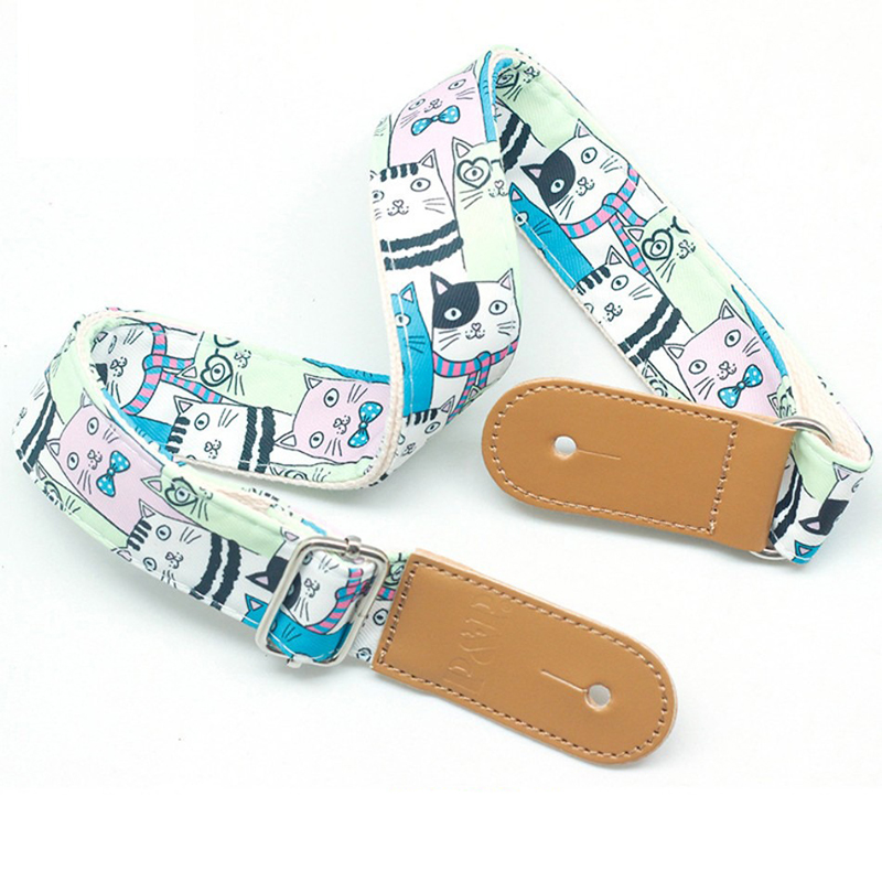 sangle de guitare enfant avec motifs gros chats