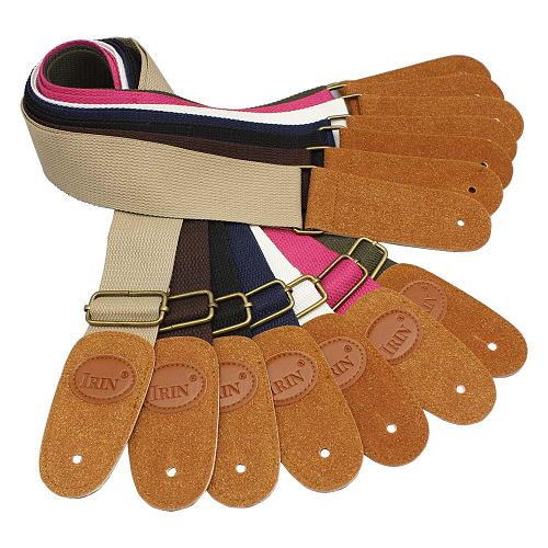 Sangle guitare classique nylon extrémités cuir divers coloris