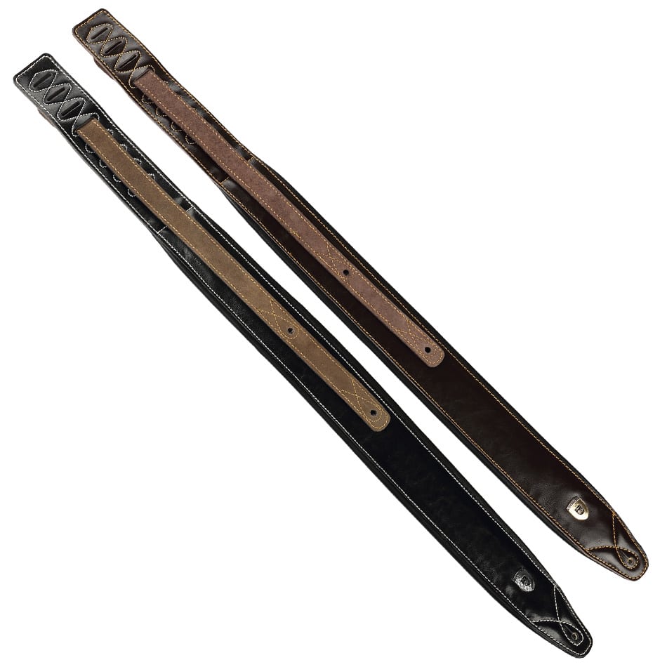 Sangle guitare rembourree en cuir double