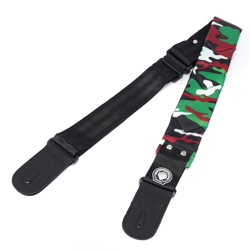 sangle pour guitare basse en nylon rembourrée couleur camo