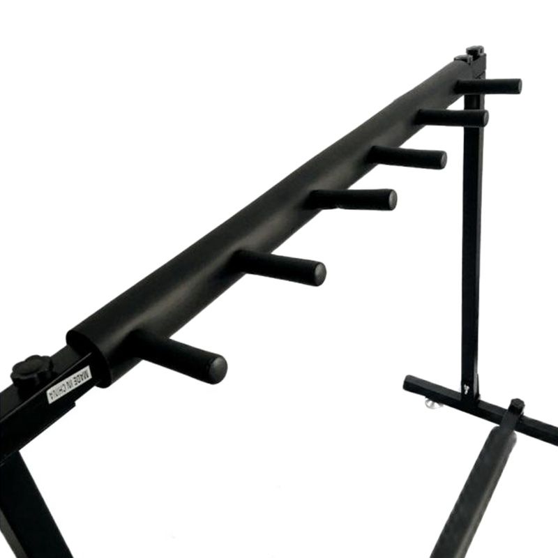vue complète du stand guitare Présentoir universel multiple - pour guitatres et basses