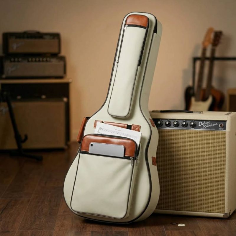 Housse Guitare Acoustique Folk 40 41 42 Pouces, Gig Bag Rembourrée 12mm, Imperméable Tissu Oxford avec Sac à Dos
